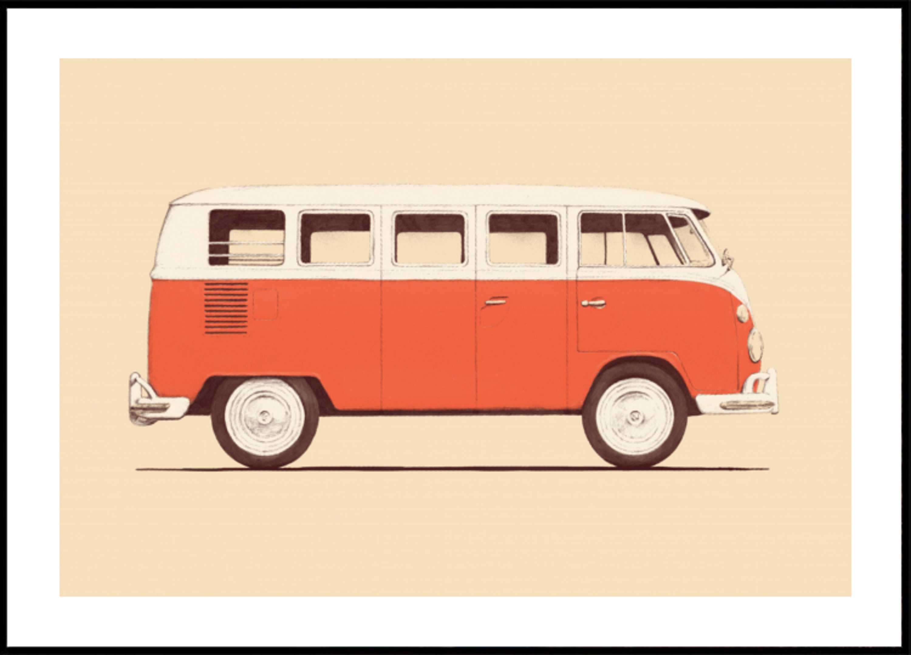Camping-car rouge classique