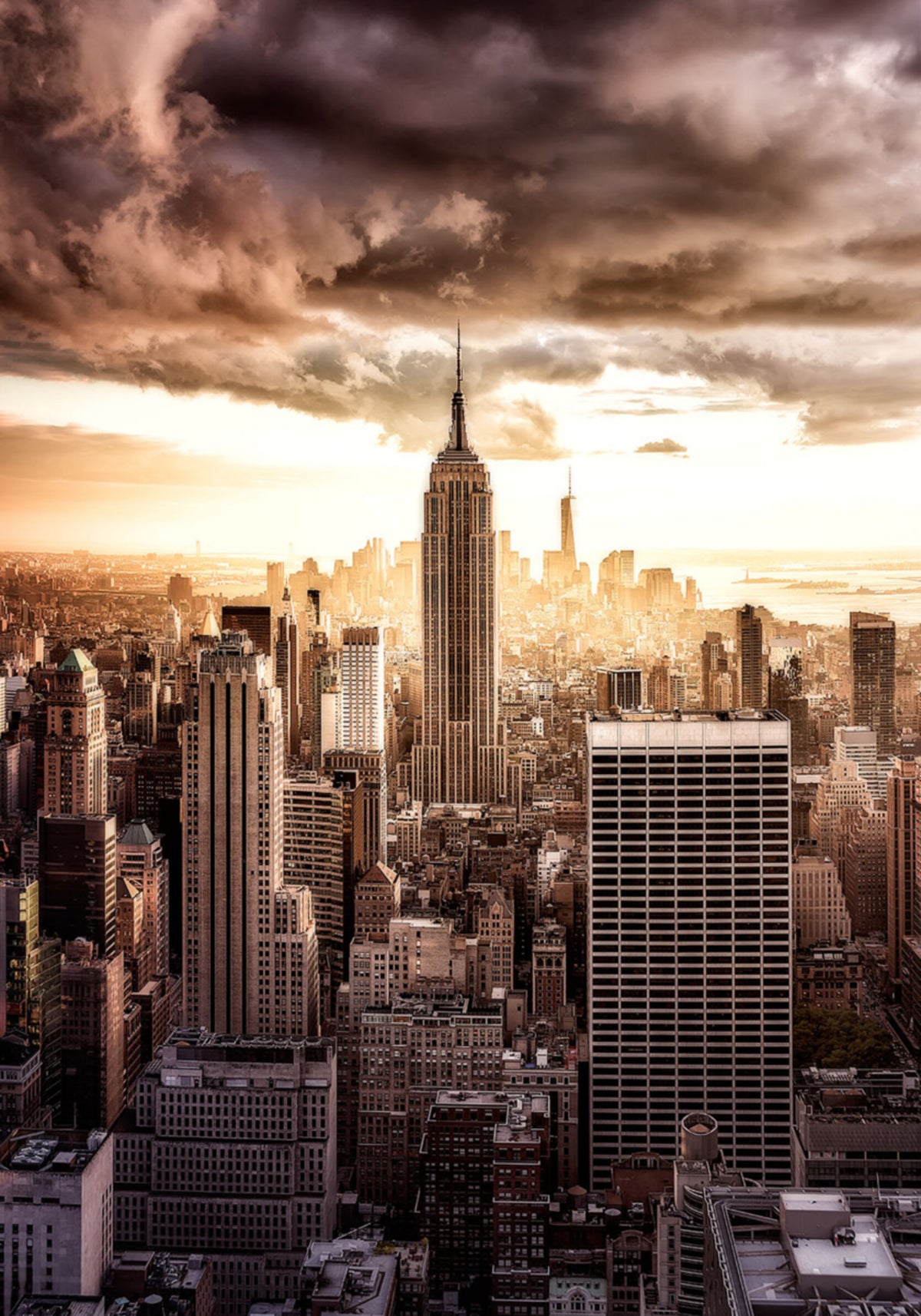 Horizon dramatique de la ville de New York