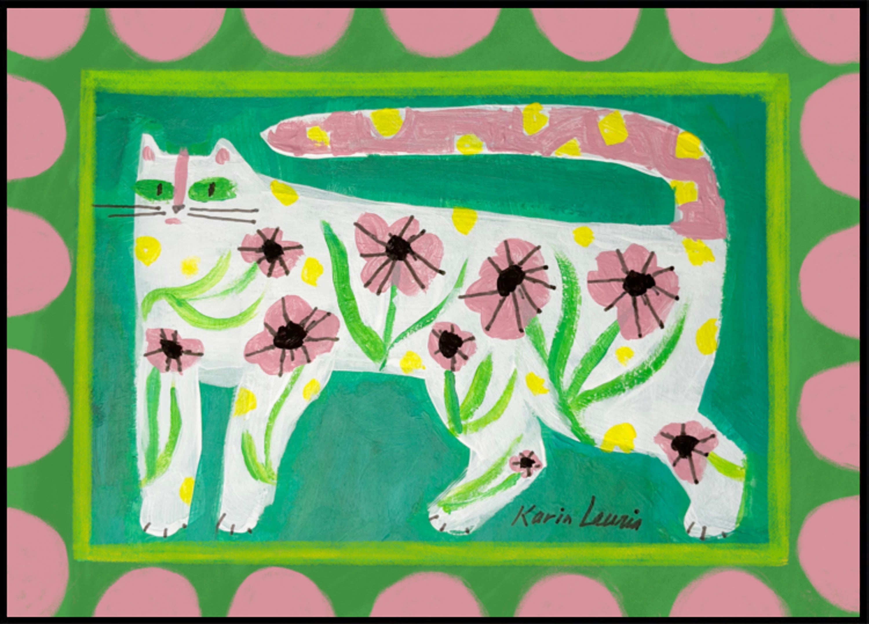 Chat fleur fantaisiste