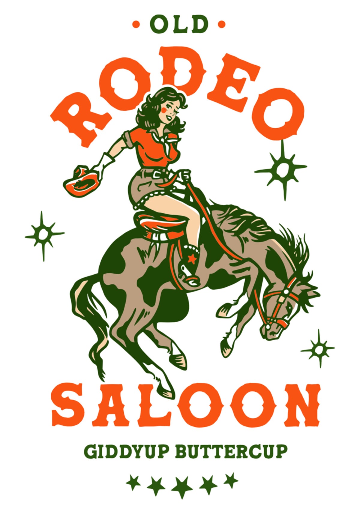 Old Rodeo Saloon Cowgirl : Giddyup Buttercup
