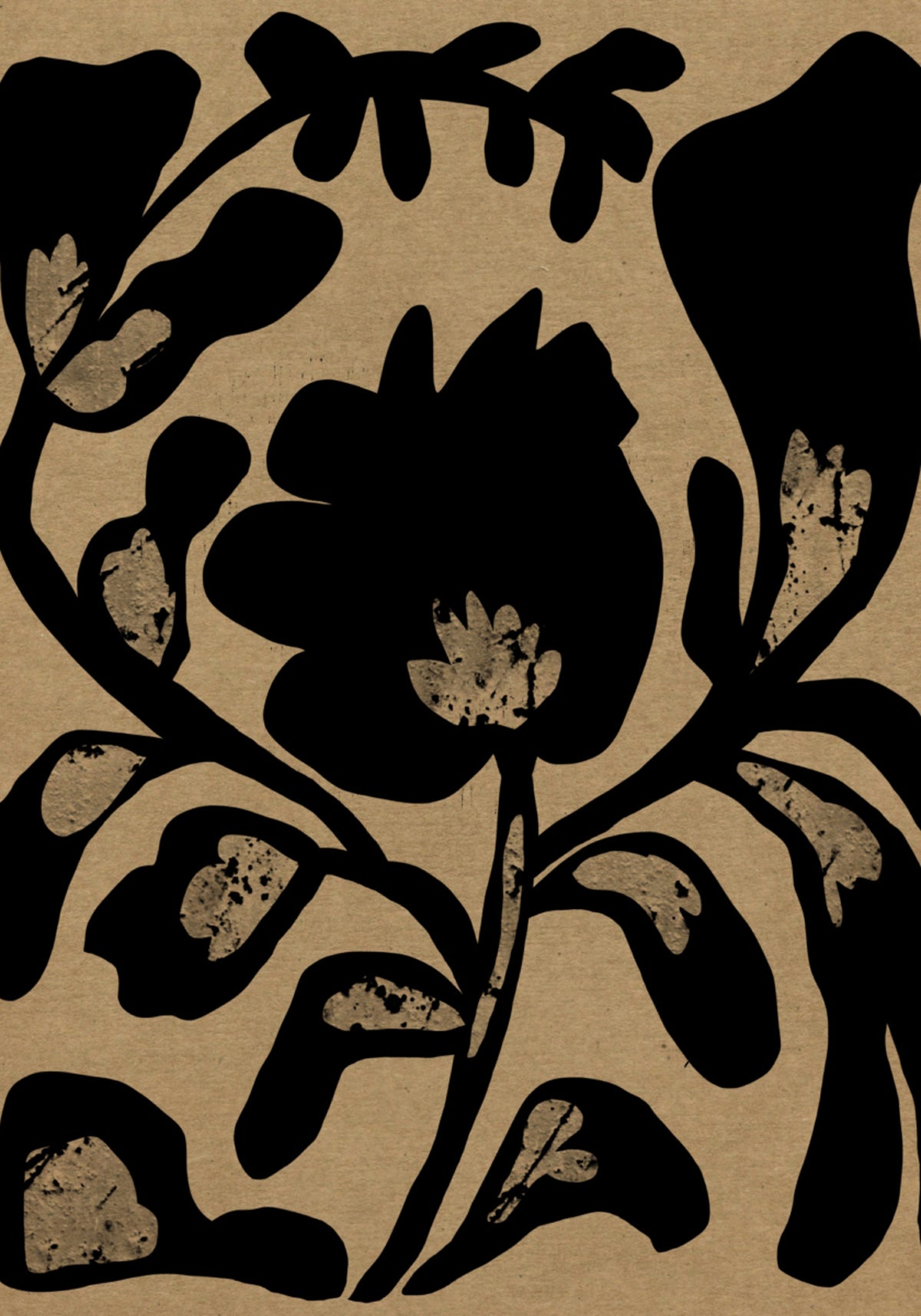 Silhouette Botanique Noire