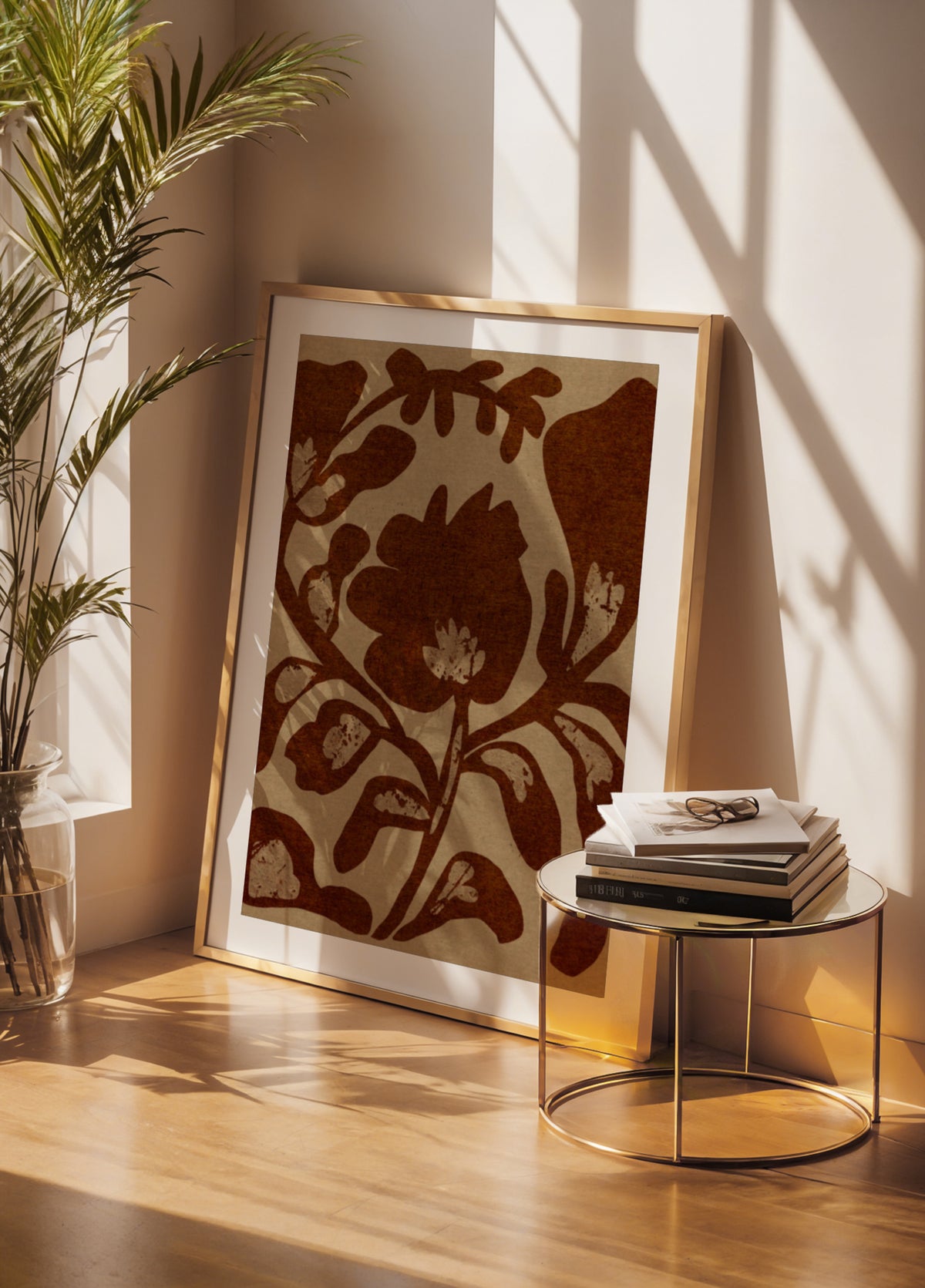 Motif floral terreux