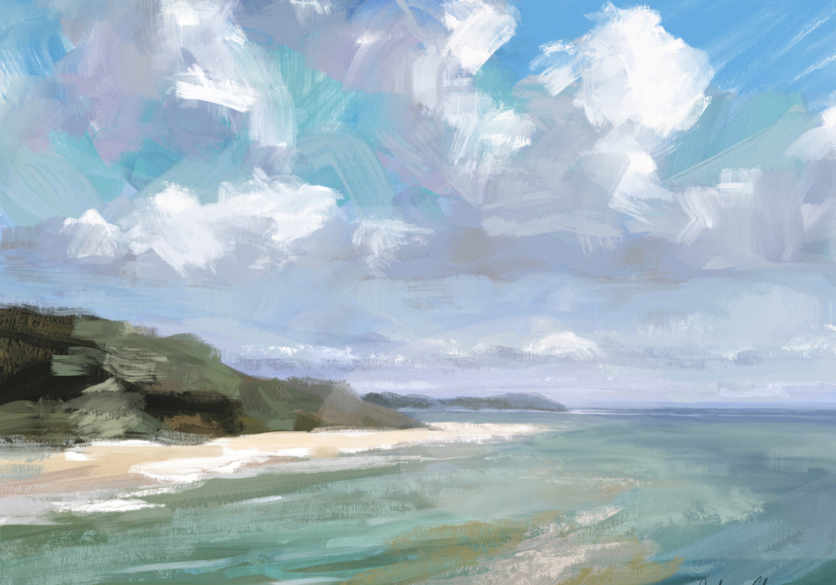 Scène de plage paisible