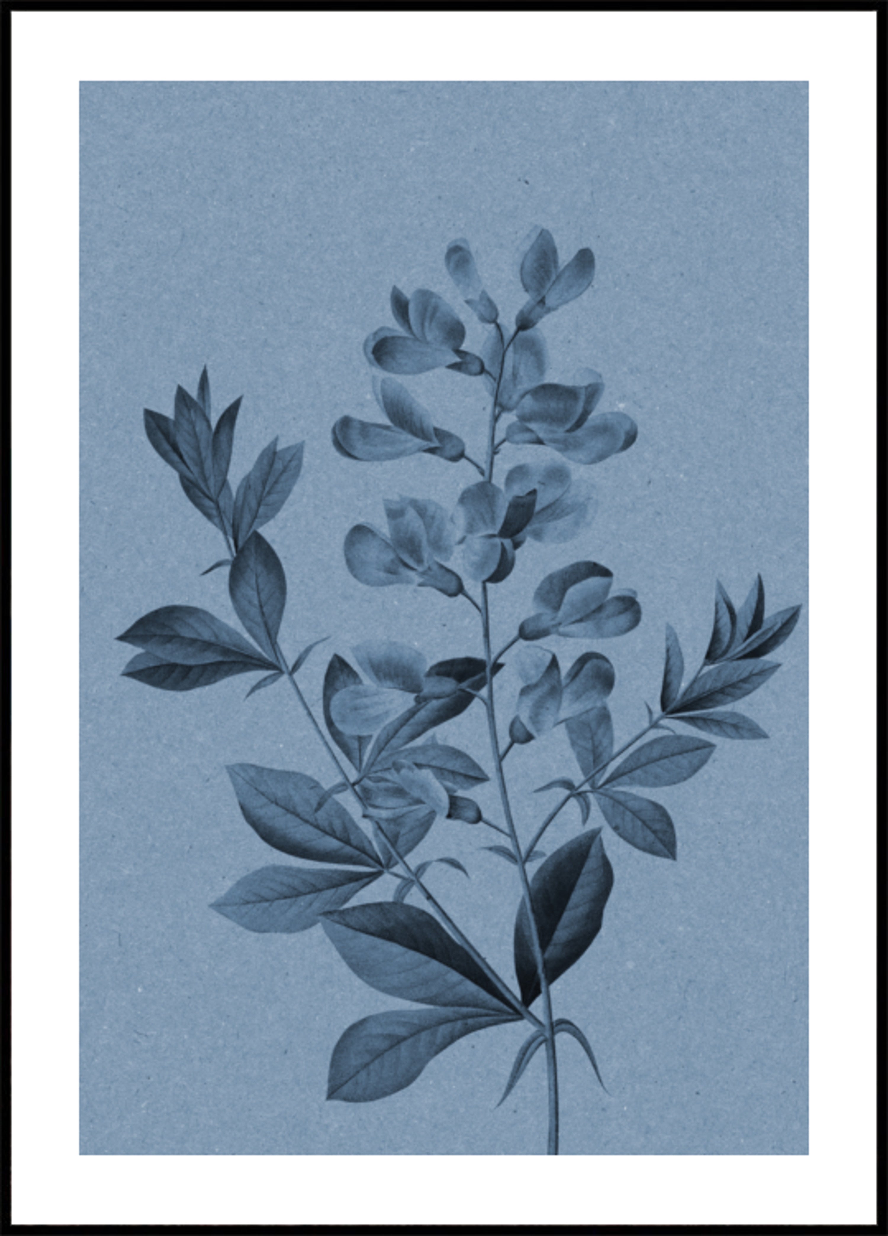 Botanique bleu élégant
