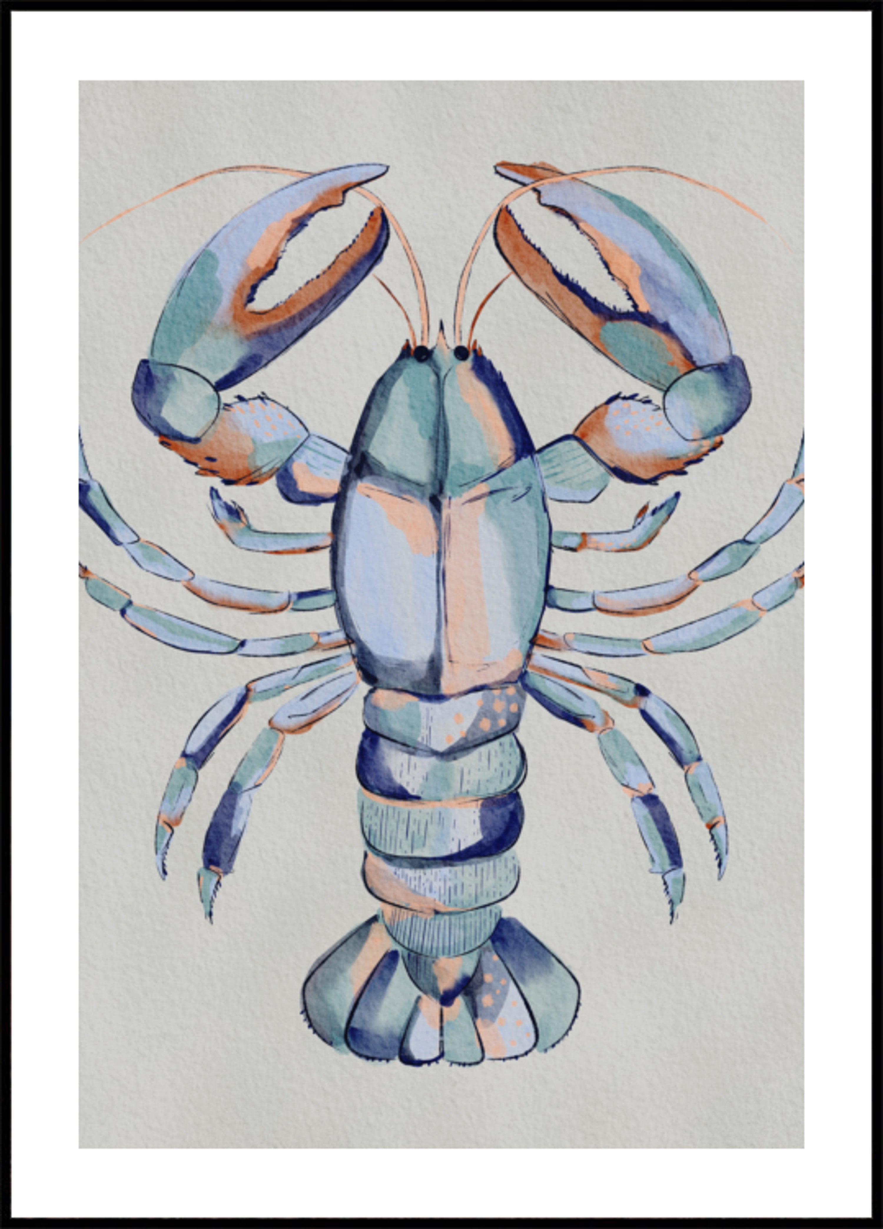 Homard bleu aquarelle