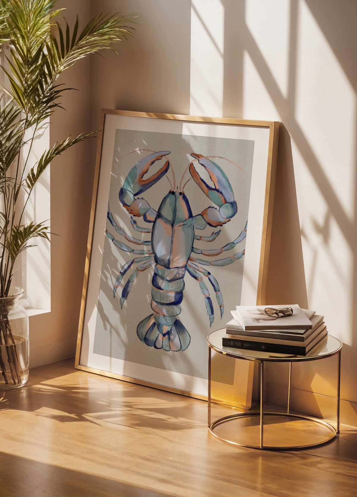 Homard bleu aquarelle