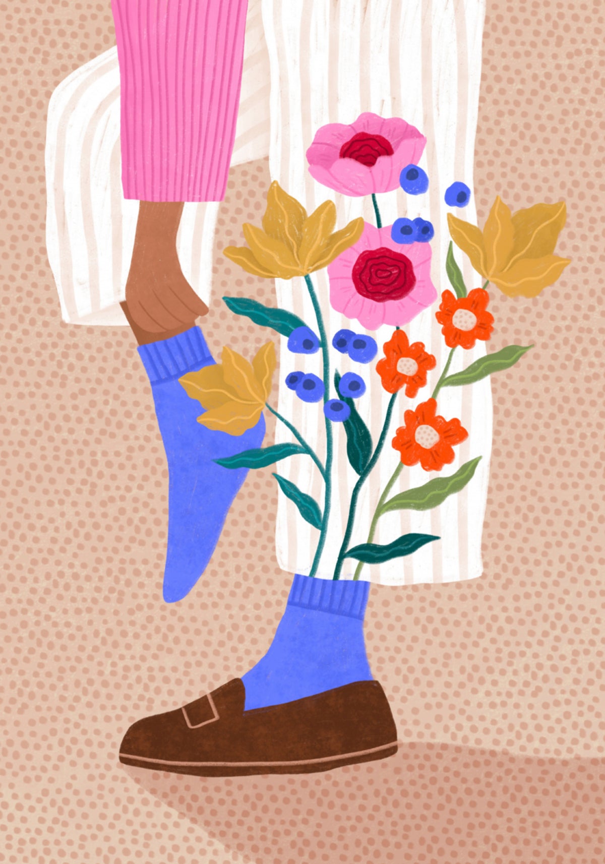 Jambes de fleurs fantaisistes