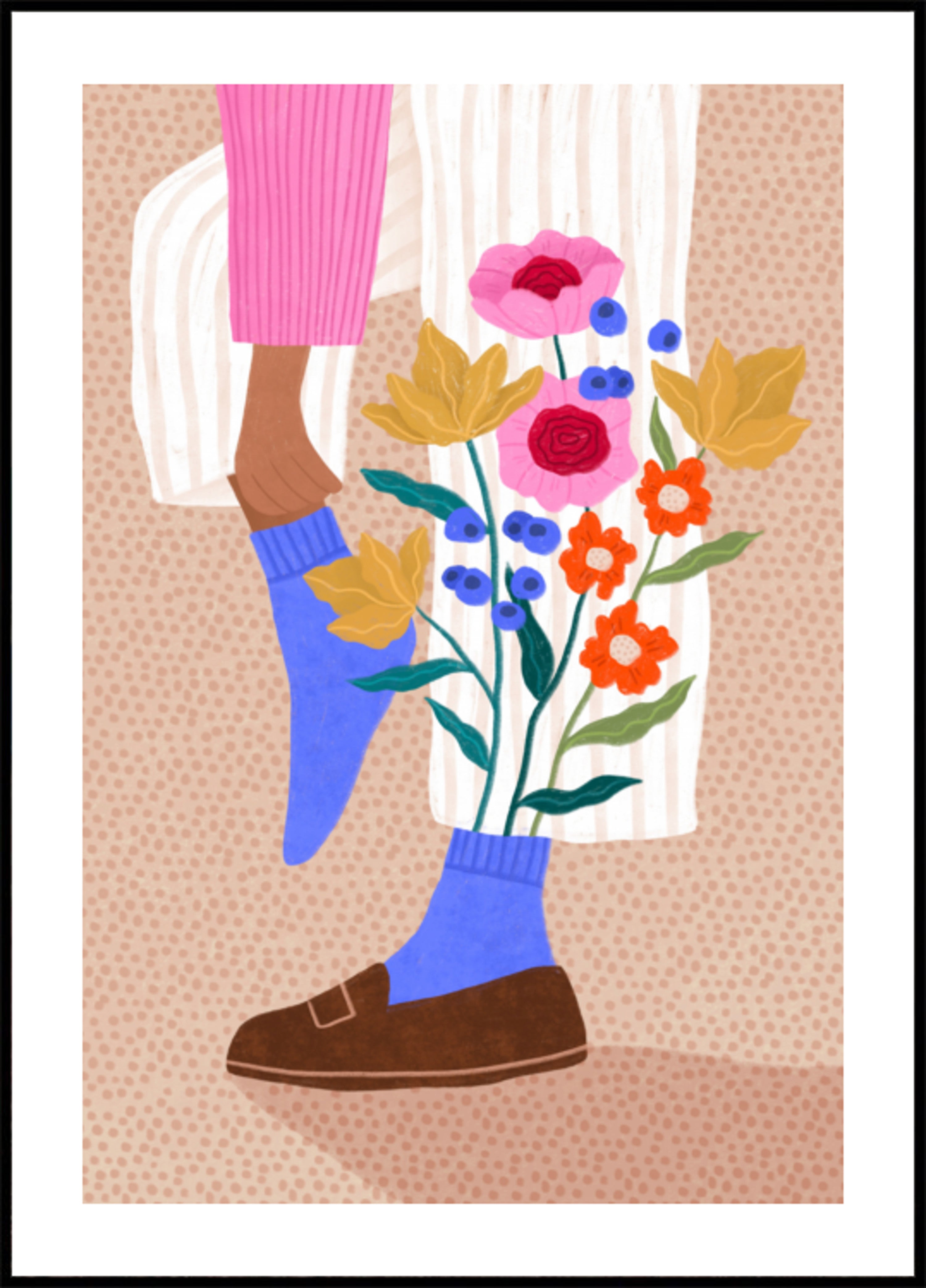 Jambes de fleurs fantaisistes