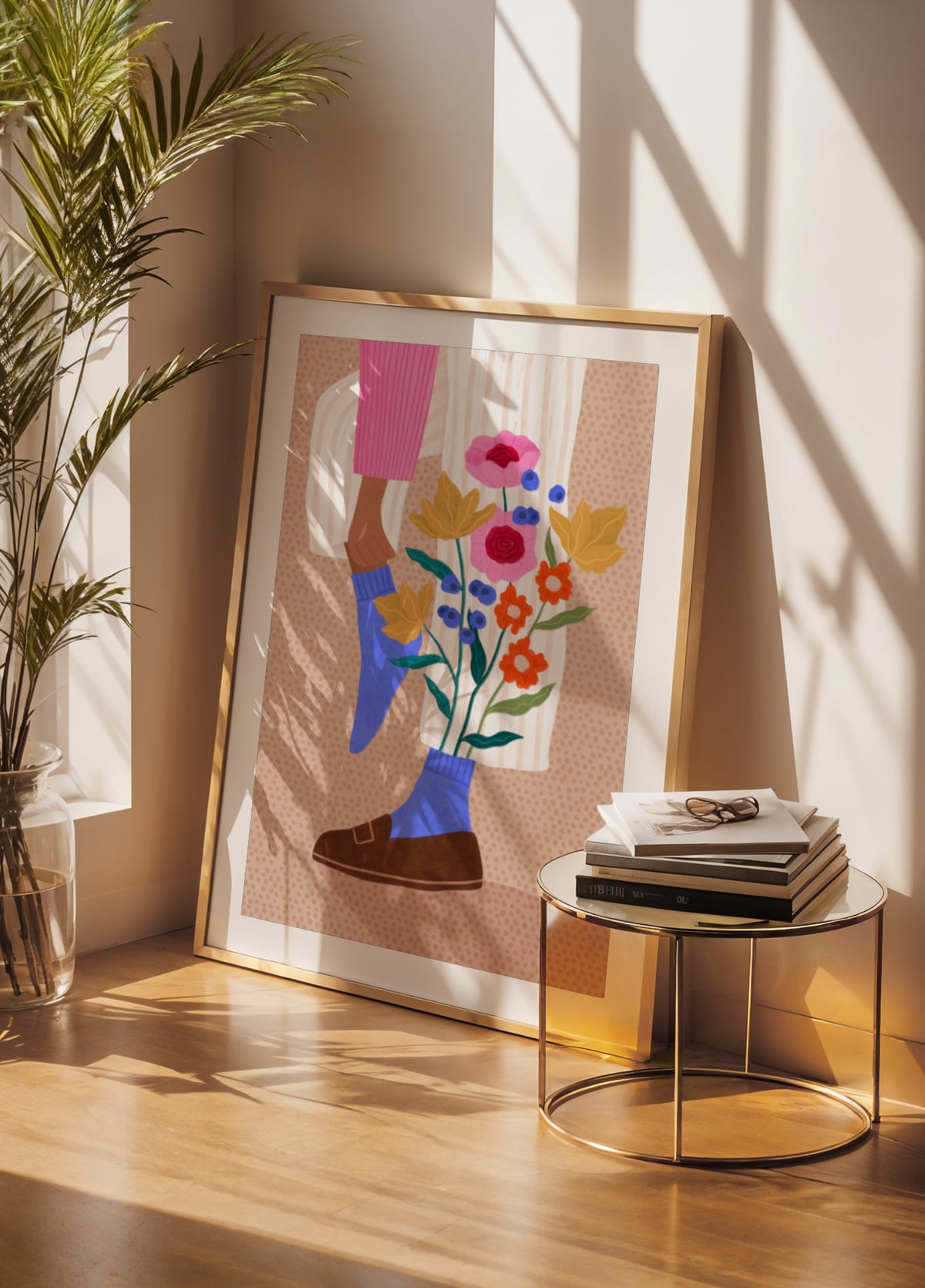 Jambes de fleurs fantaisistes