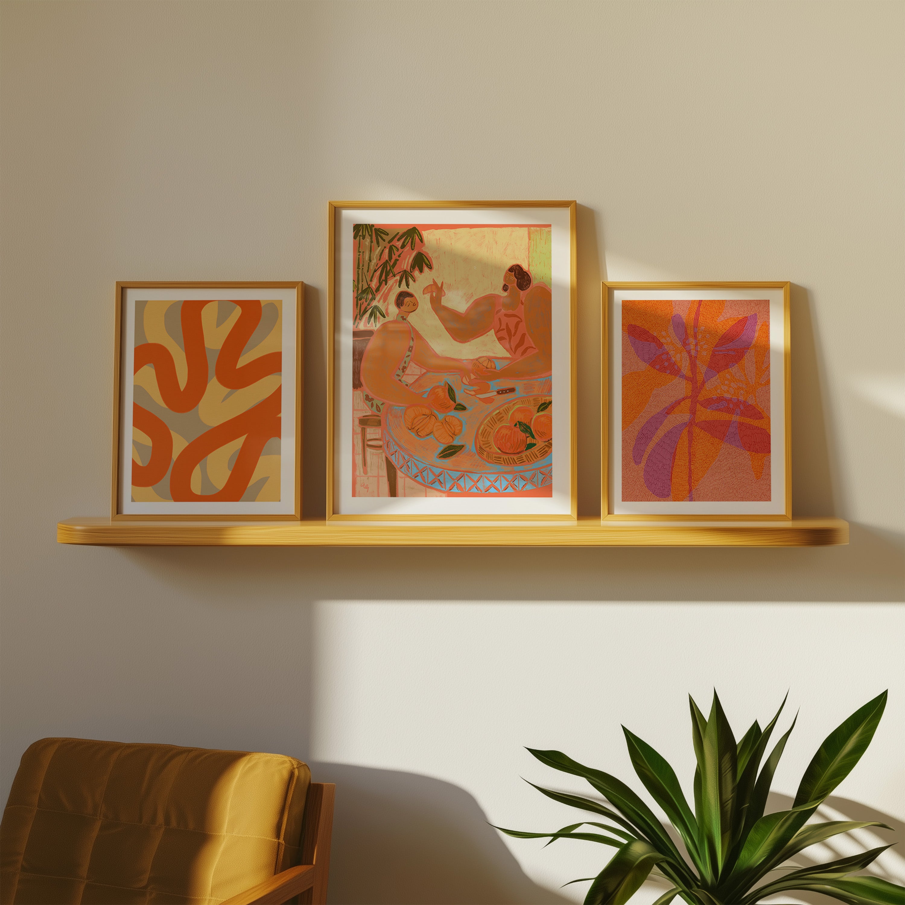 Art mural de galerie abstraite Boho