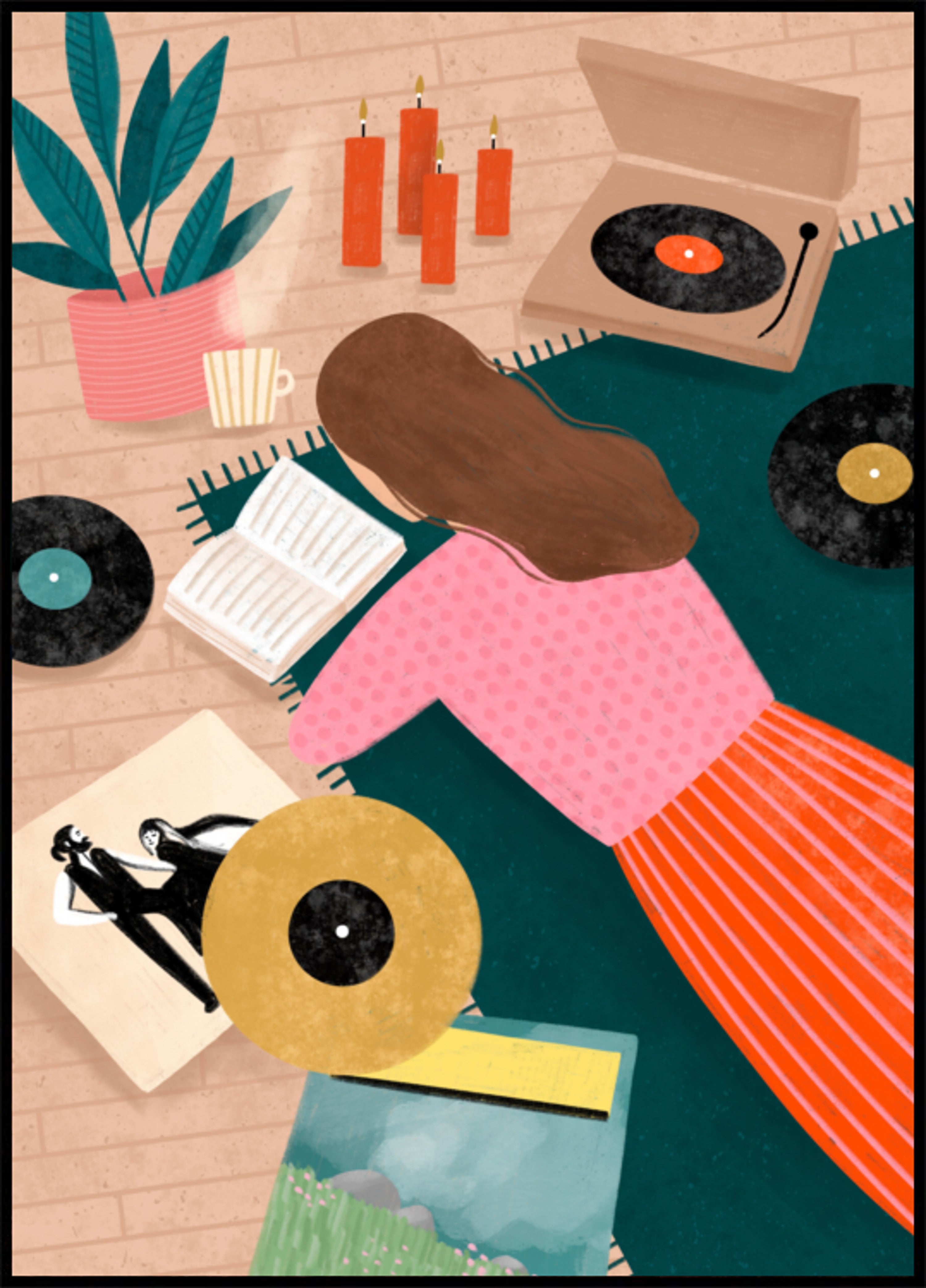 Art d'écoute de vinyle confortable