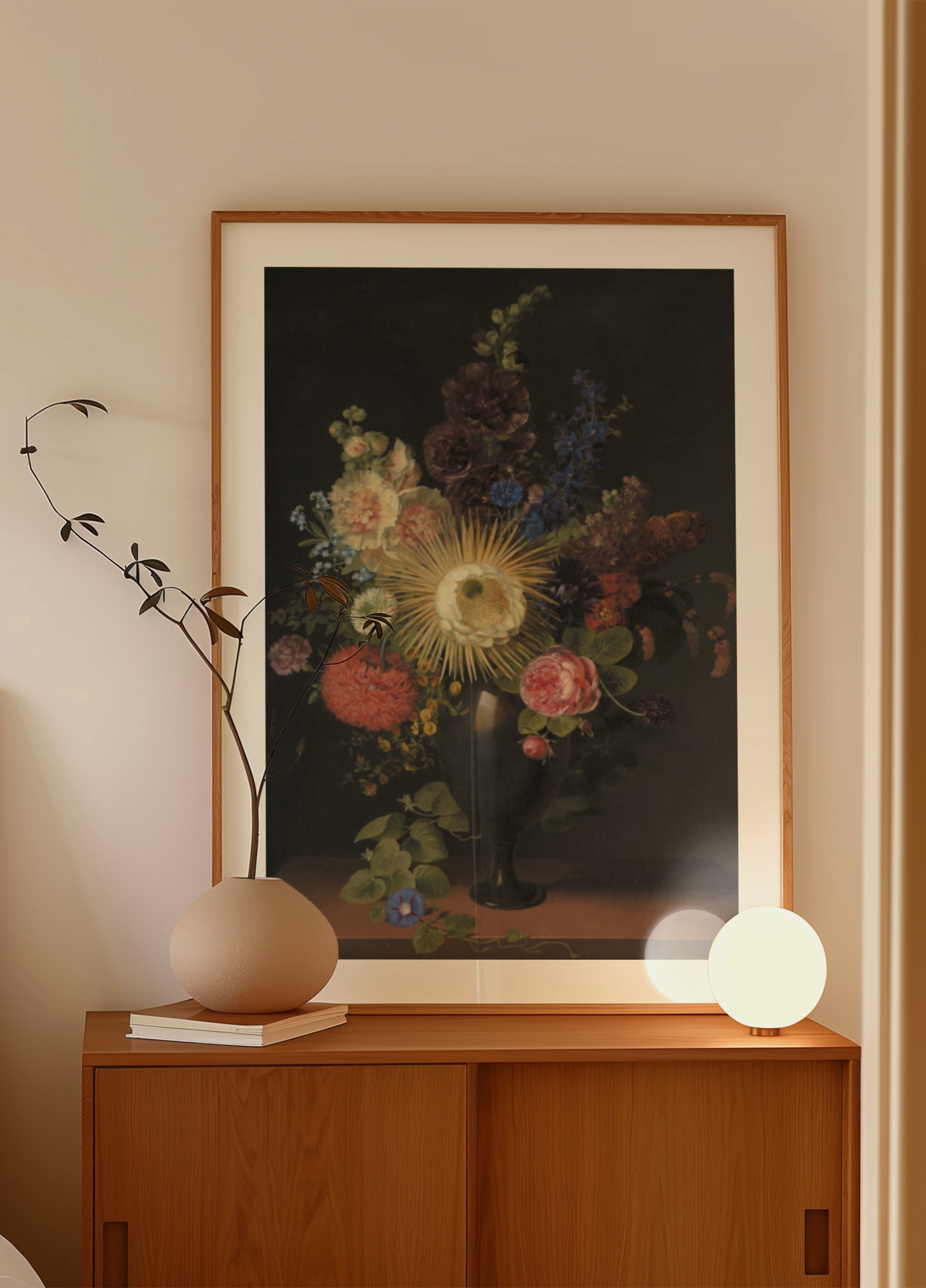 Un vase en porphyre avec cactus grandiflora et autres fleurs par C. D. Fritzsch