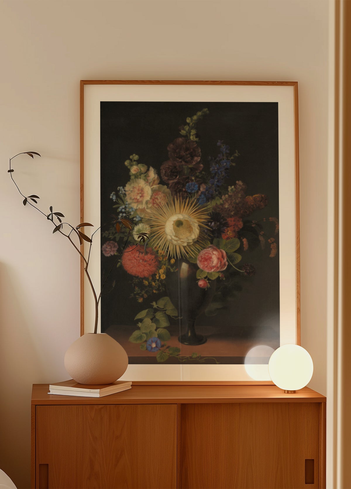 Un vase en porphyre avec cactus grandiflora et autres fleurs par C. D. Fritzsch
