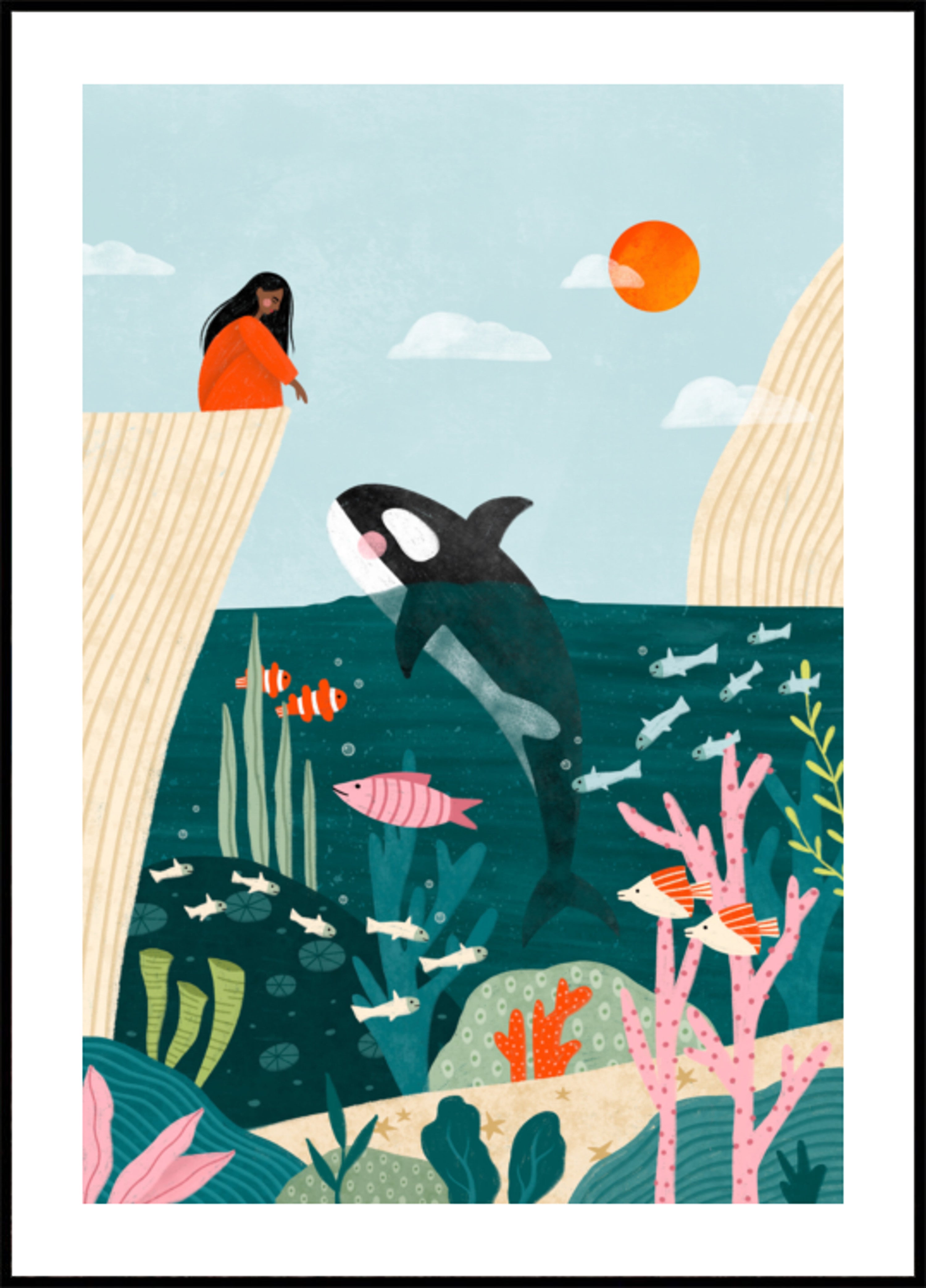 Fille regarde Ocean Life