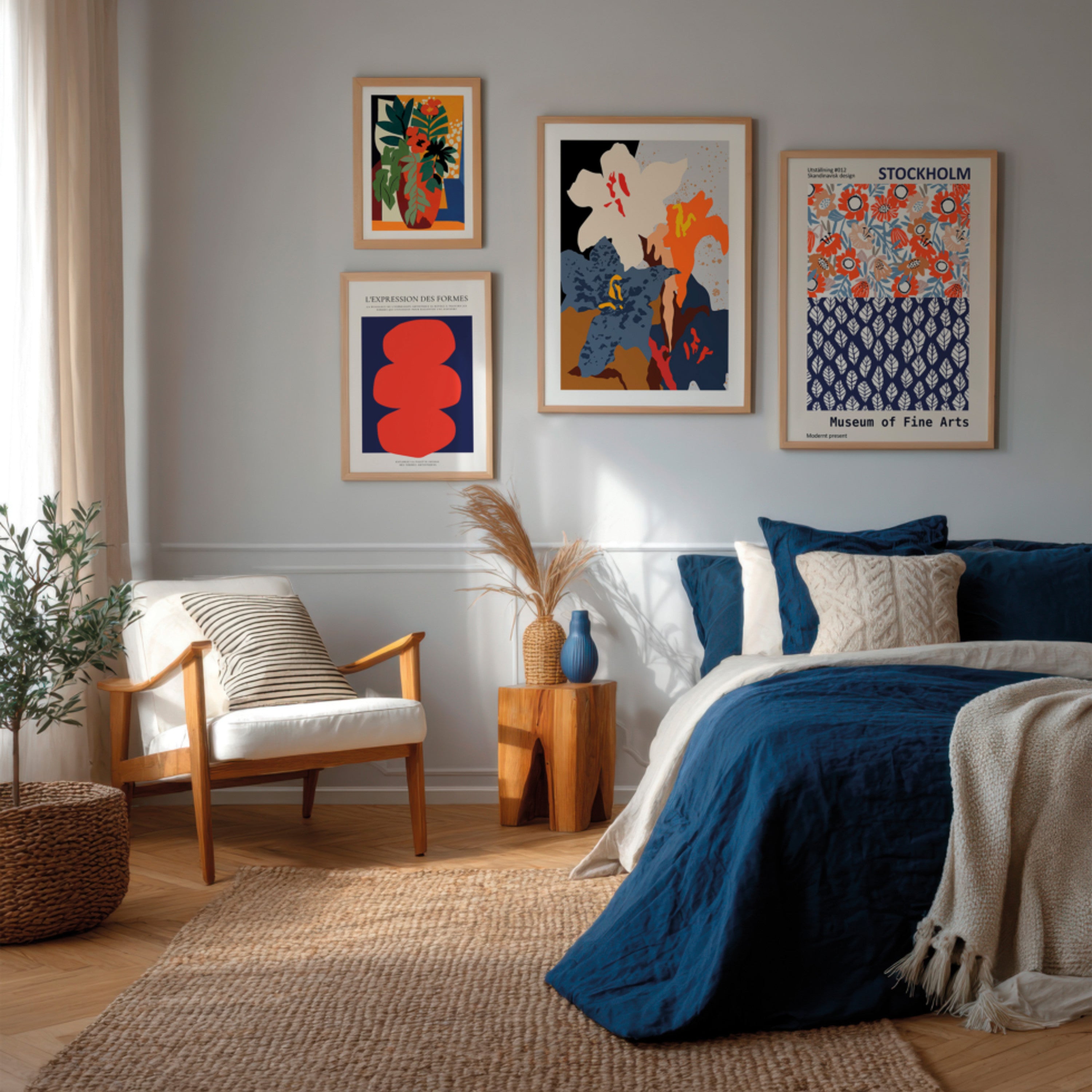 Bleu et orange audacieux