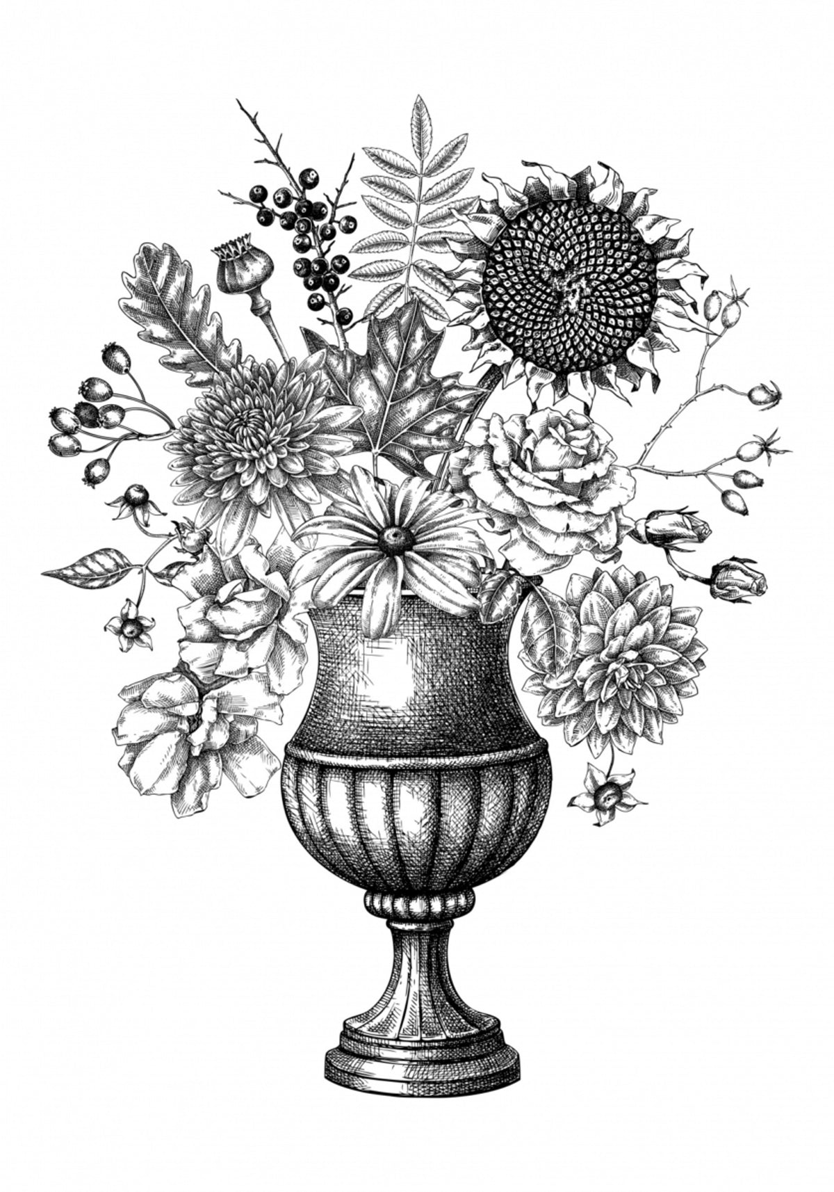 Urne florale d’automne élégante