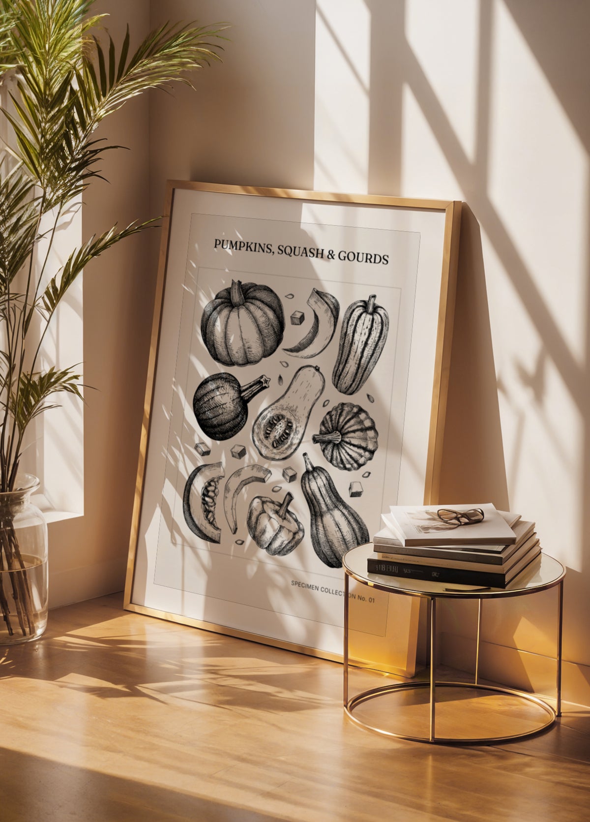 Citrouilles botaniques vintage