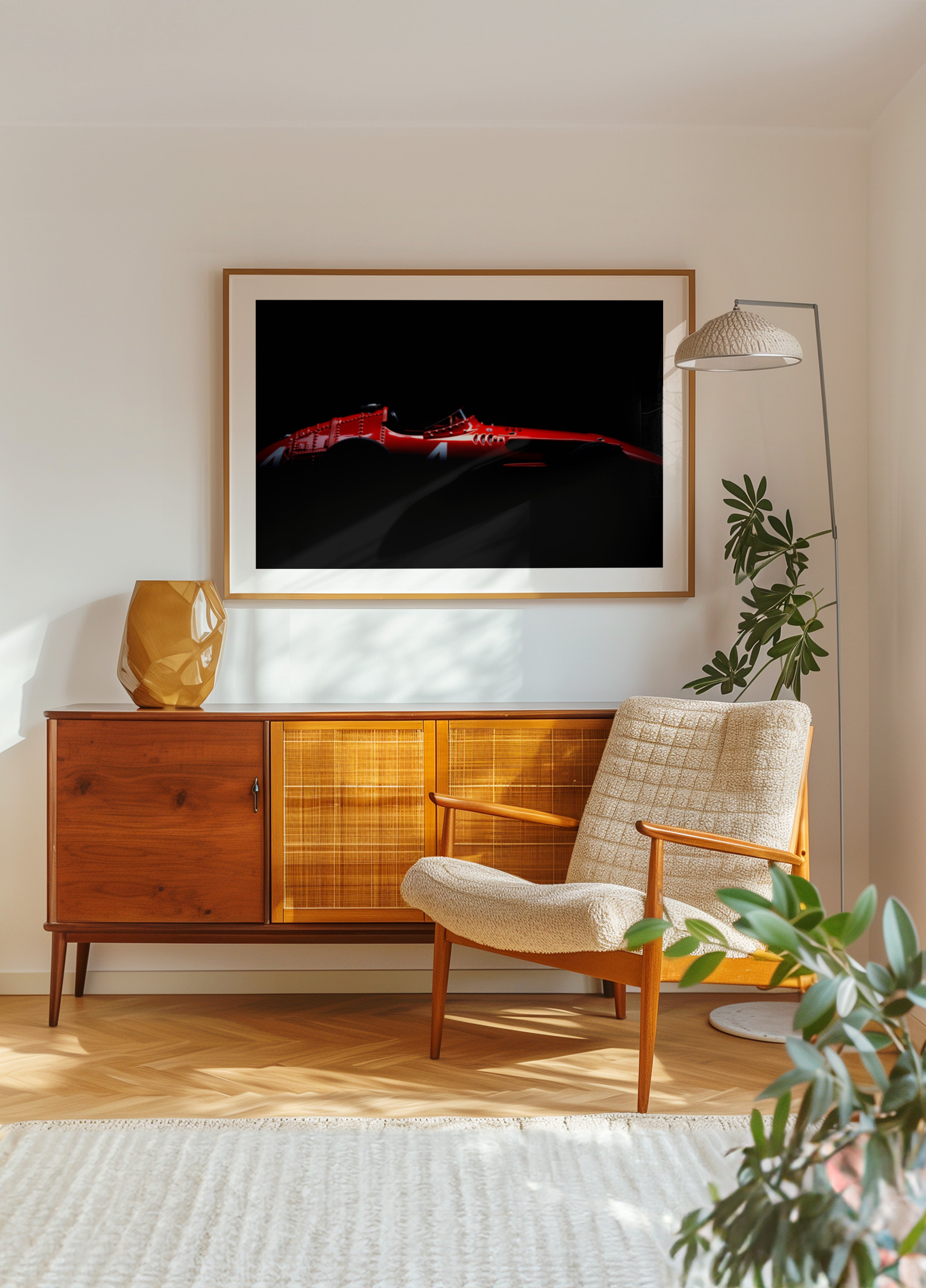 Voiture de course rouge vintage