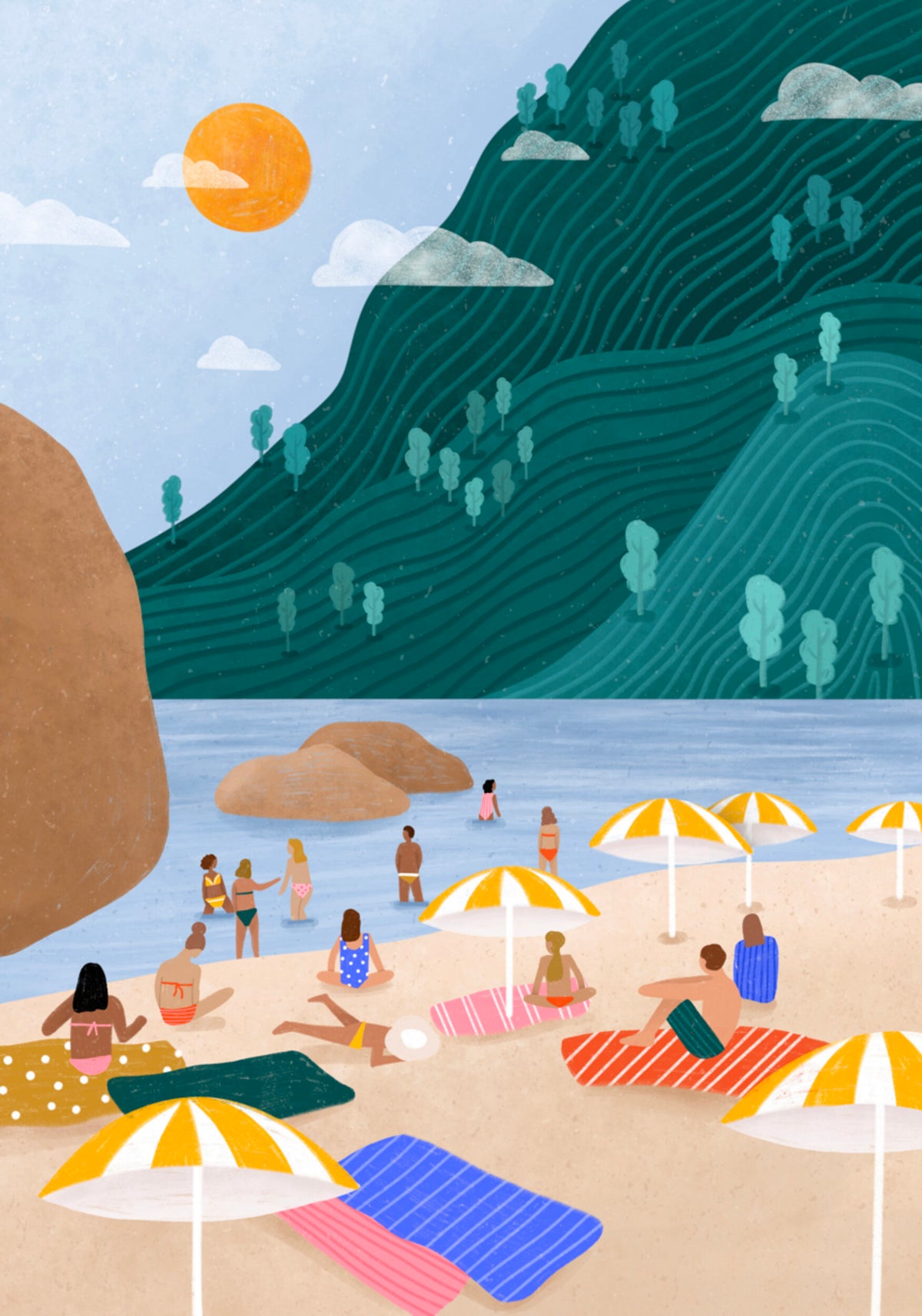 Plage de montagne relaxante