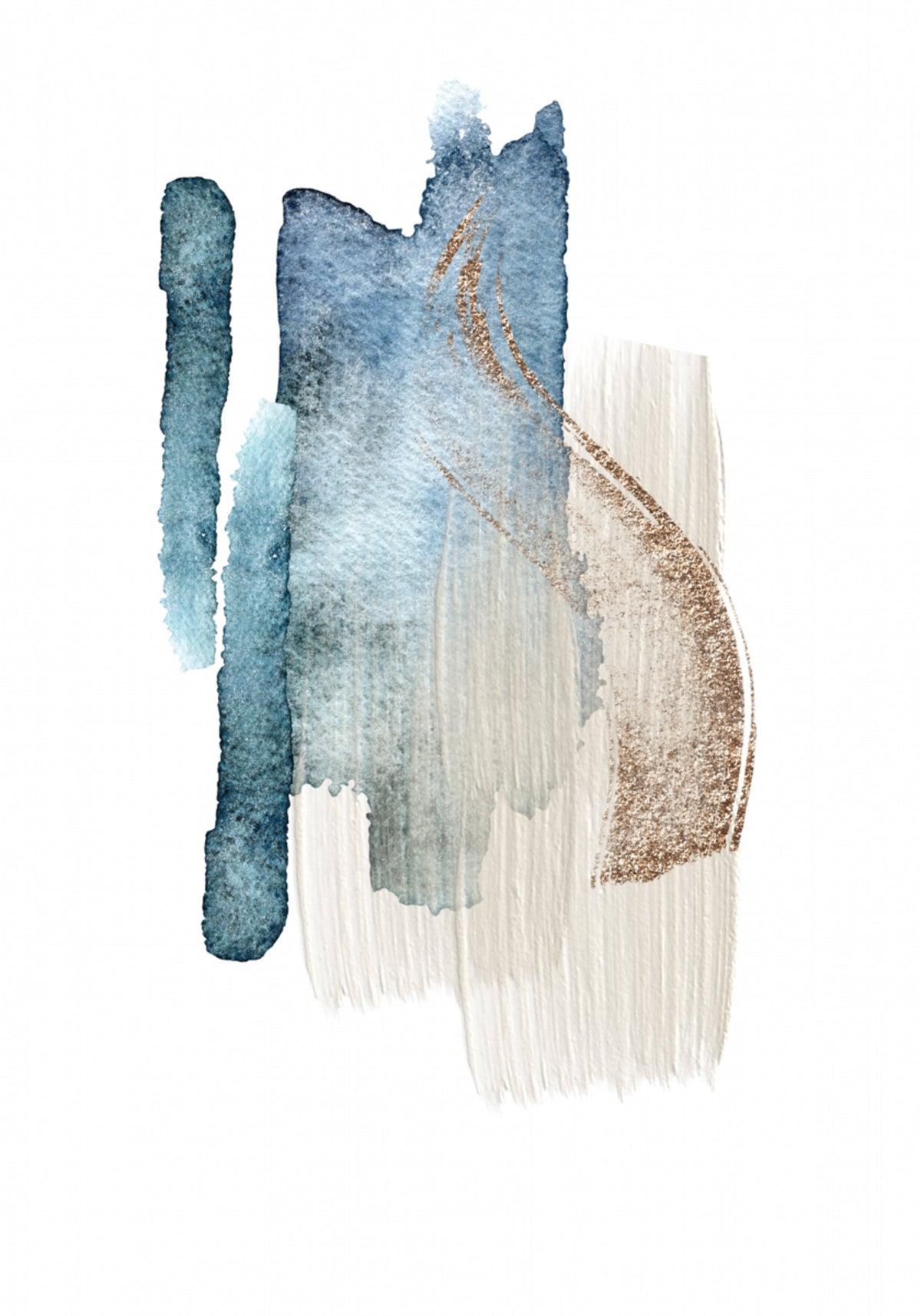 Élégants traits d'or bleu