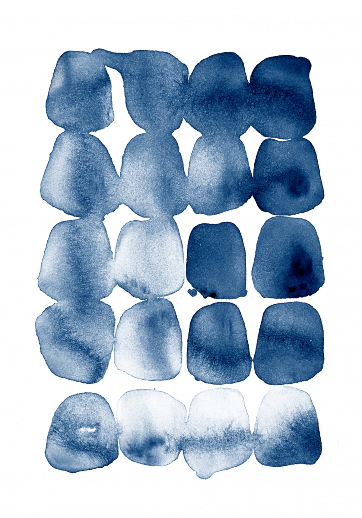 Formes d'aquarelle indigo