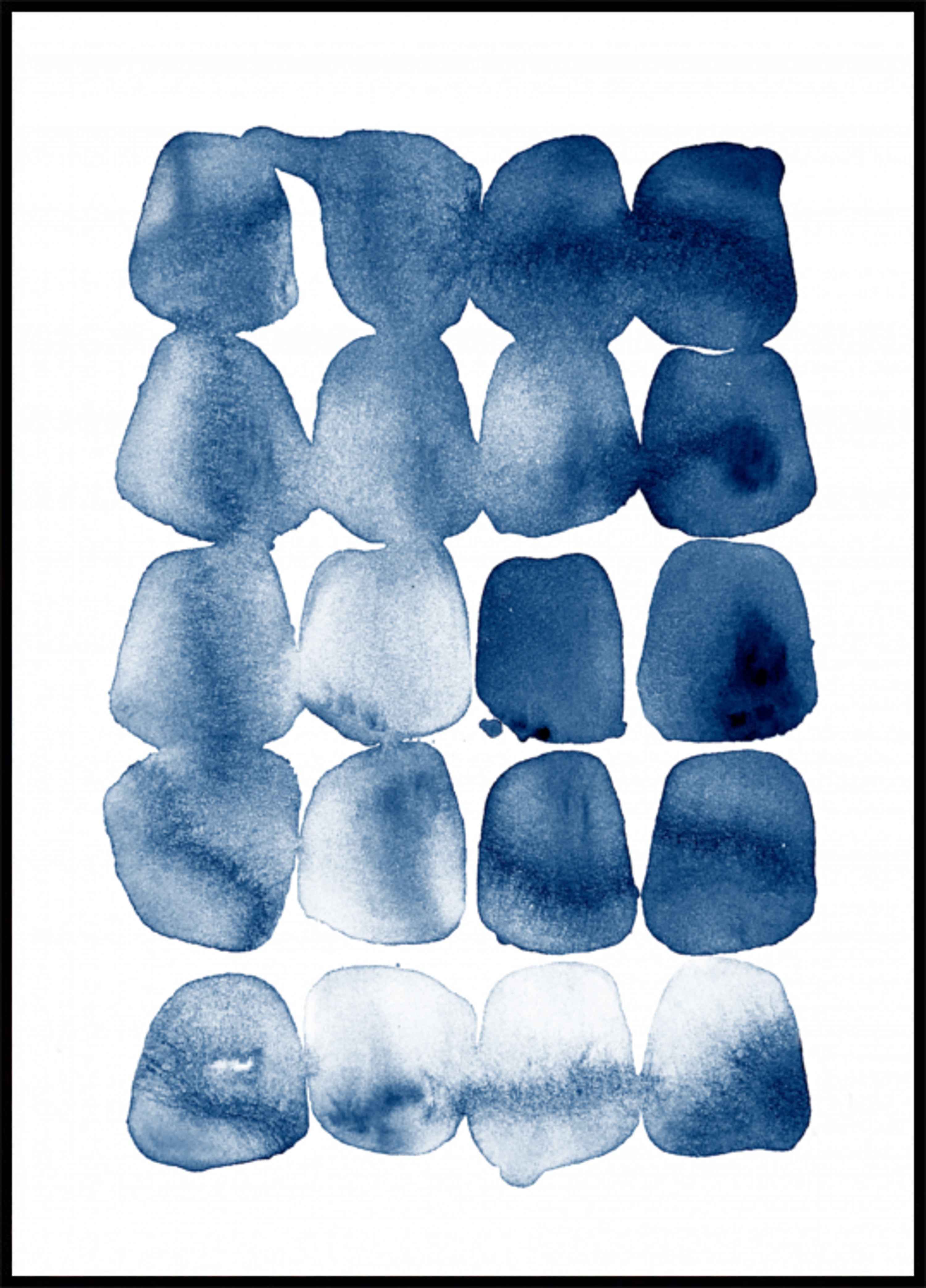 Formes d'aquarelle indigo