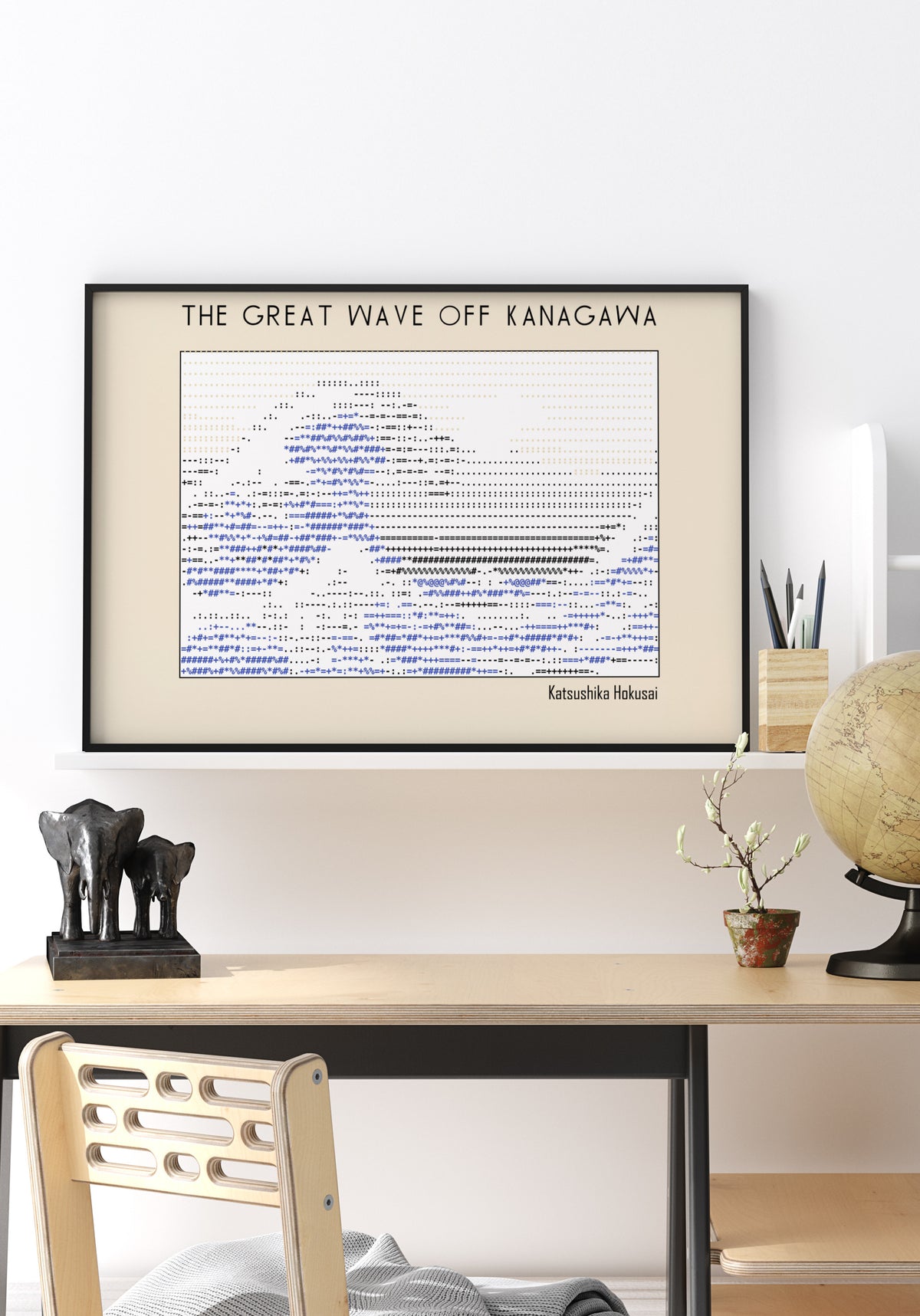 Art emblématique de la vague bleue