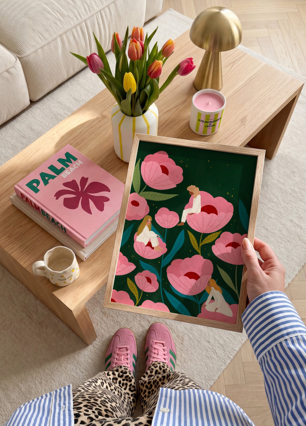 Femmes calmes en fleurs