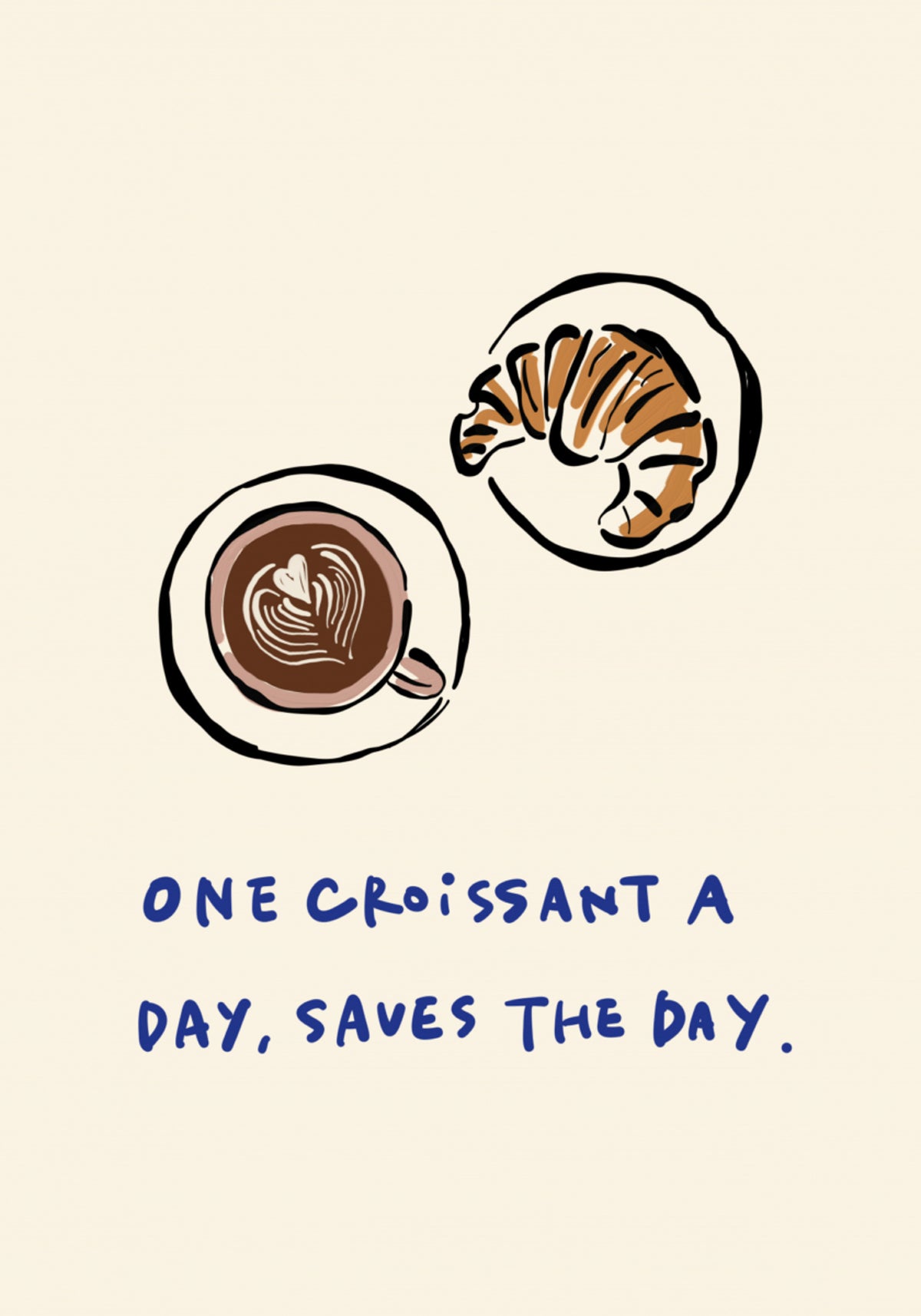Café croissant confortable