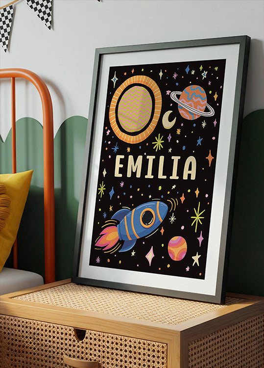 Affiche de voyage dans l'espace personnel