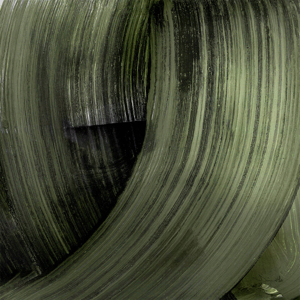 L'image est un gros plan d'une surface texturée de couleur verte avec un motif répétitif de lignes et de courbes verticales.
