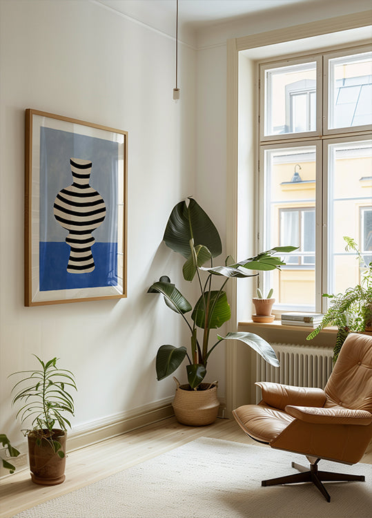 Striped Vase Illusion Plakat - Posterbox