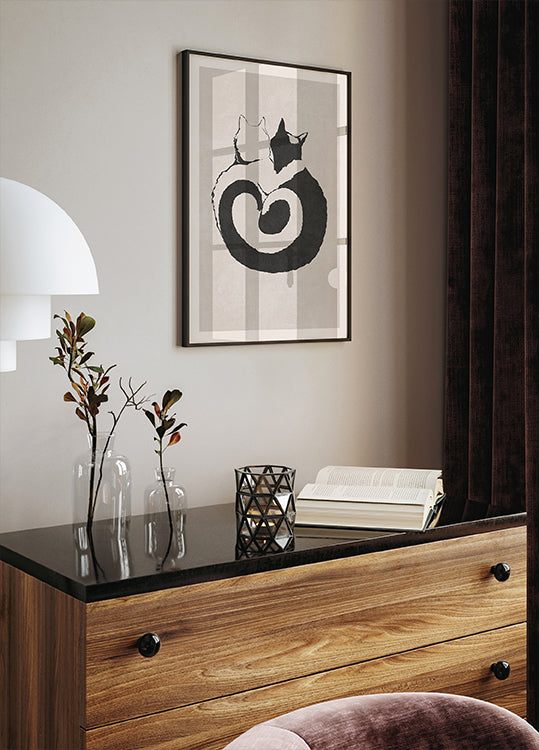 Feline Yin Yang Plakat - Posterbox