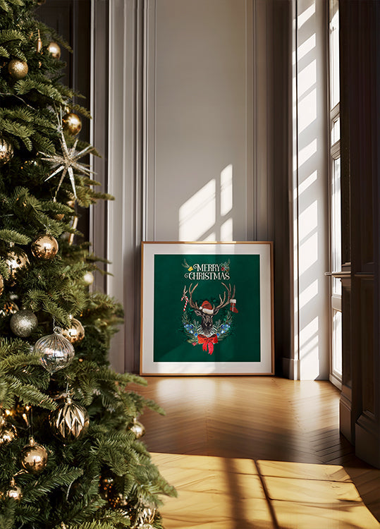 Holiday Stag Cheer Poster - Posterbox