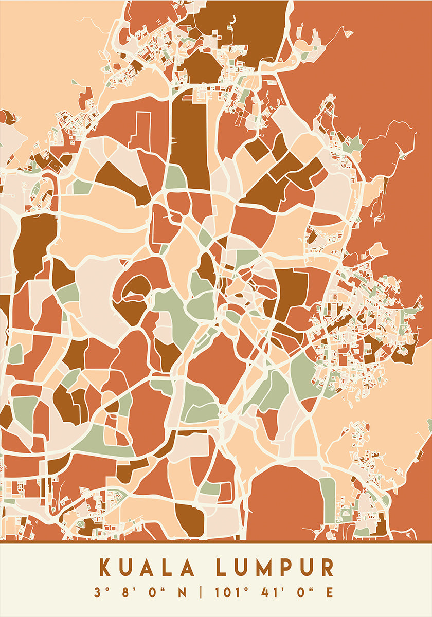 Black Maps Earth Tones 37 Plakat - Posterbox