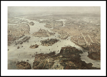 Affiche de la vue aérienne de Stockholm 1860