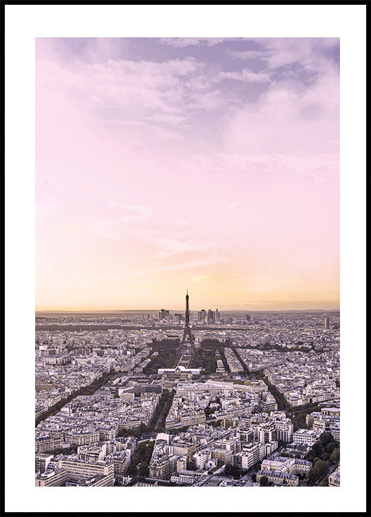 Affiche de Paris au coucher du soleil 