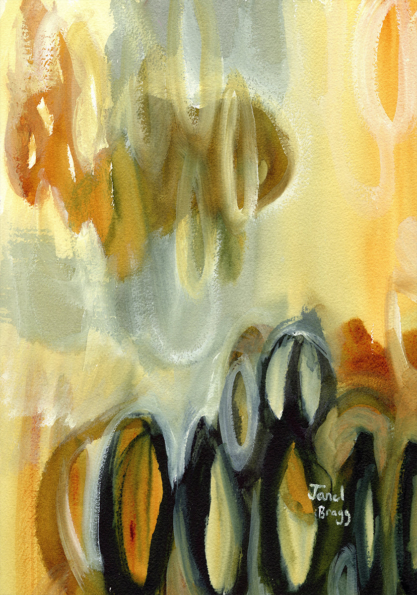 Abstract With Ovals and Gold Plakat - Posterbox