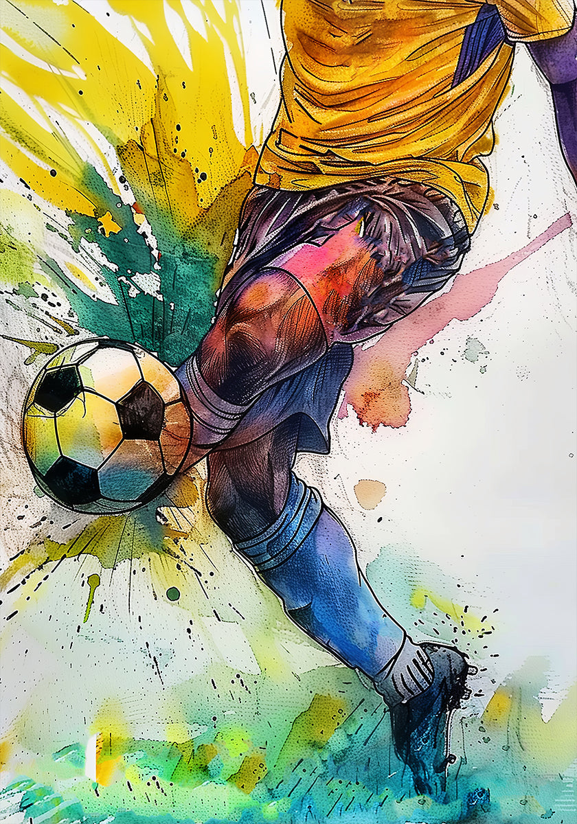 Sport Watercolor Football Player (3) - Posterbox