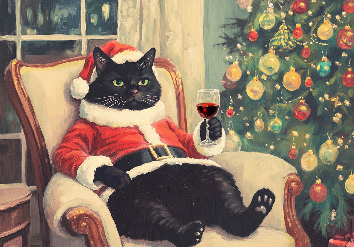 Christmas Chilling Cat Plakat - Posterbox