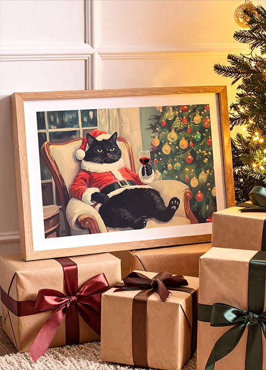 Christmas Chilling Cat Plakat - Posterbox