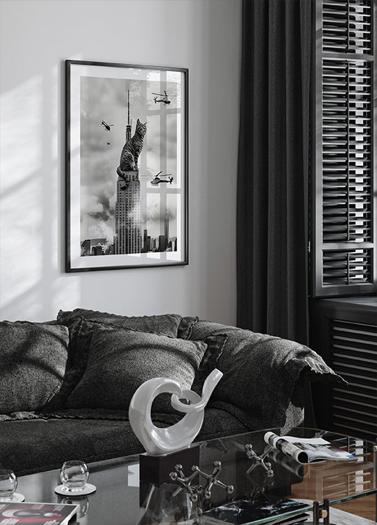 Chat sur le dessus Poster