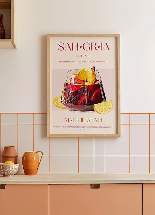 A Glass Filled With Red Wine Plakat