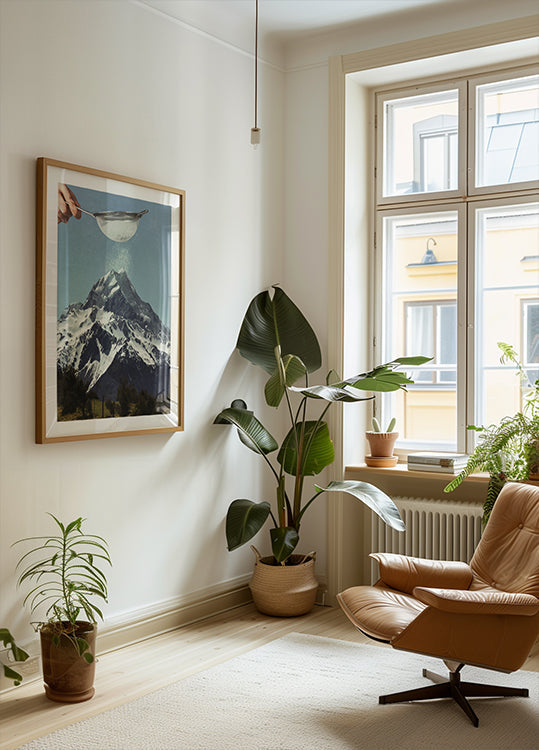 Sommet tamisé - Sucre des neiges sur le sommet de la montagne Poster