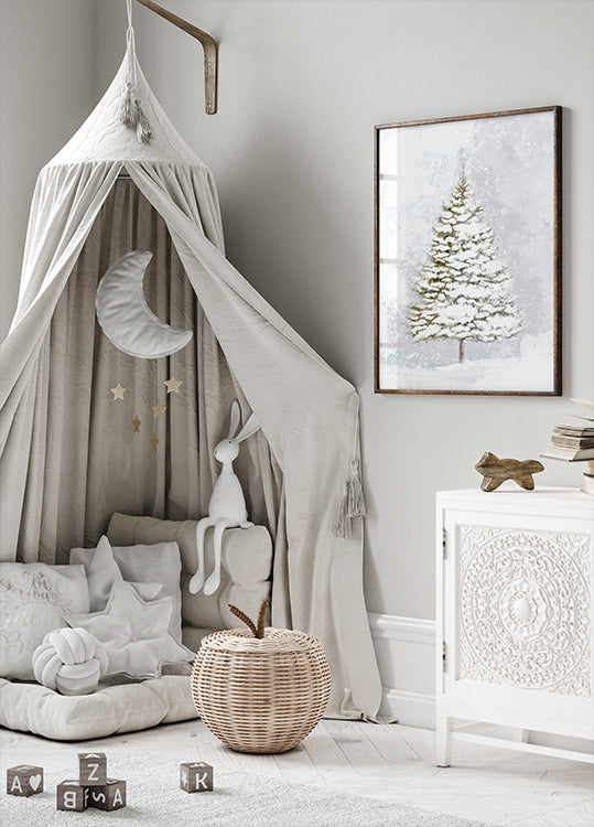 Poster Sapin solitaire dans la neige