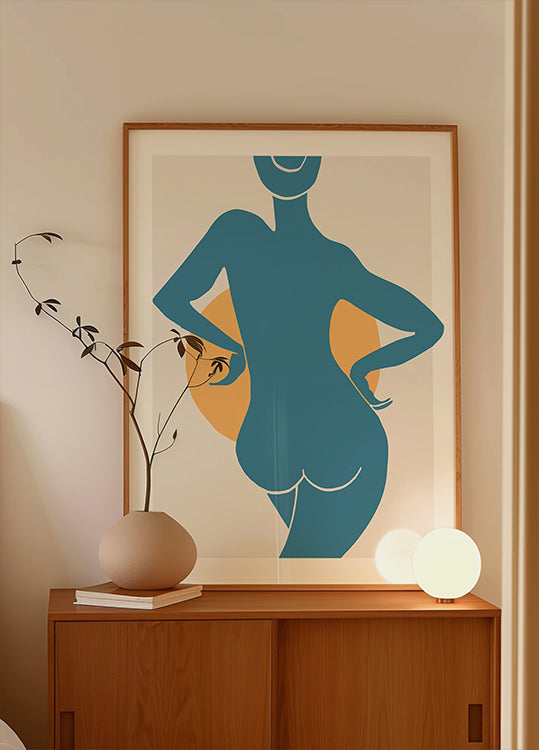 Femme bleue Poster