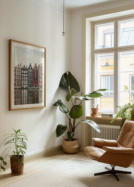 Maisons de canal d'Amsterdam Poster