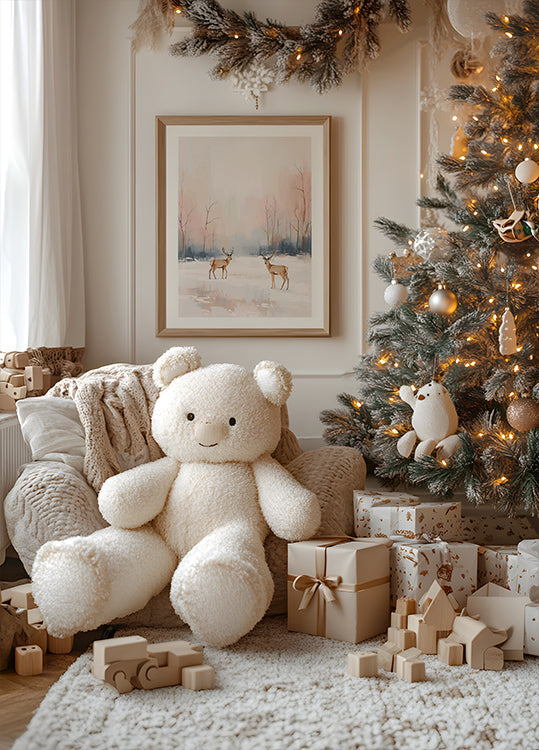 Cerf en hiver Poster