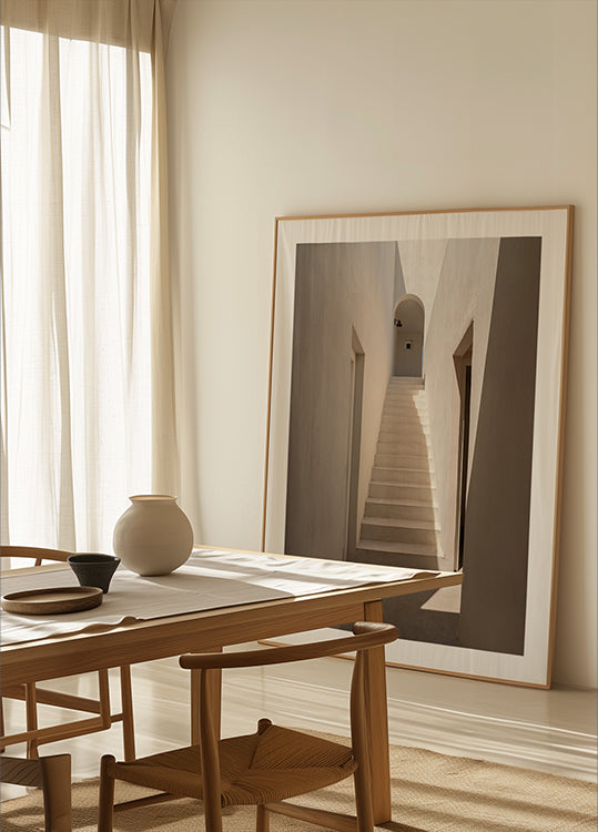 Escalier vers la lumière Poster