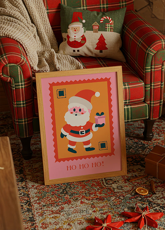 Ho ho ho - Père Noël avec cadeau Poster
